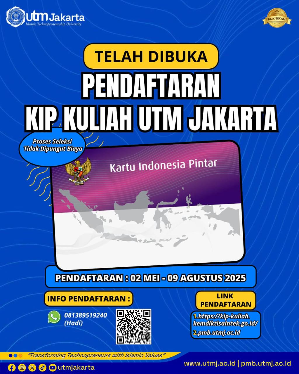 UTM Jakarta membuka pendaftaran KIP Kuliah. (UTM Jakarta)